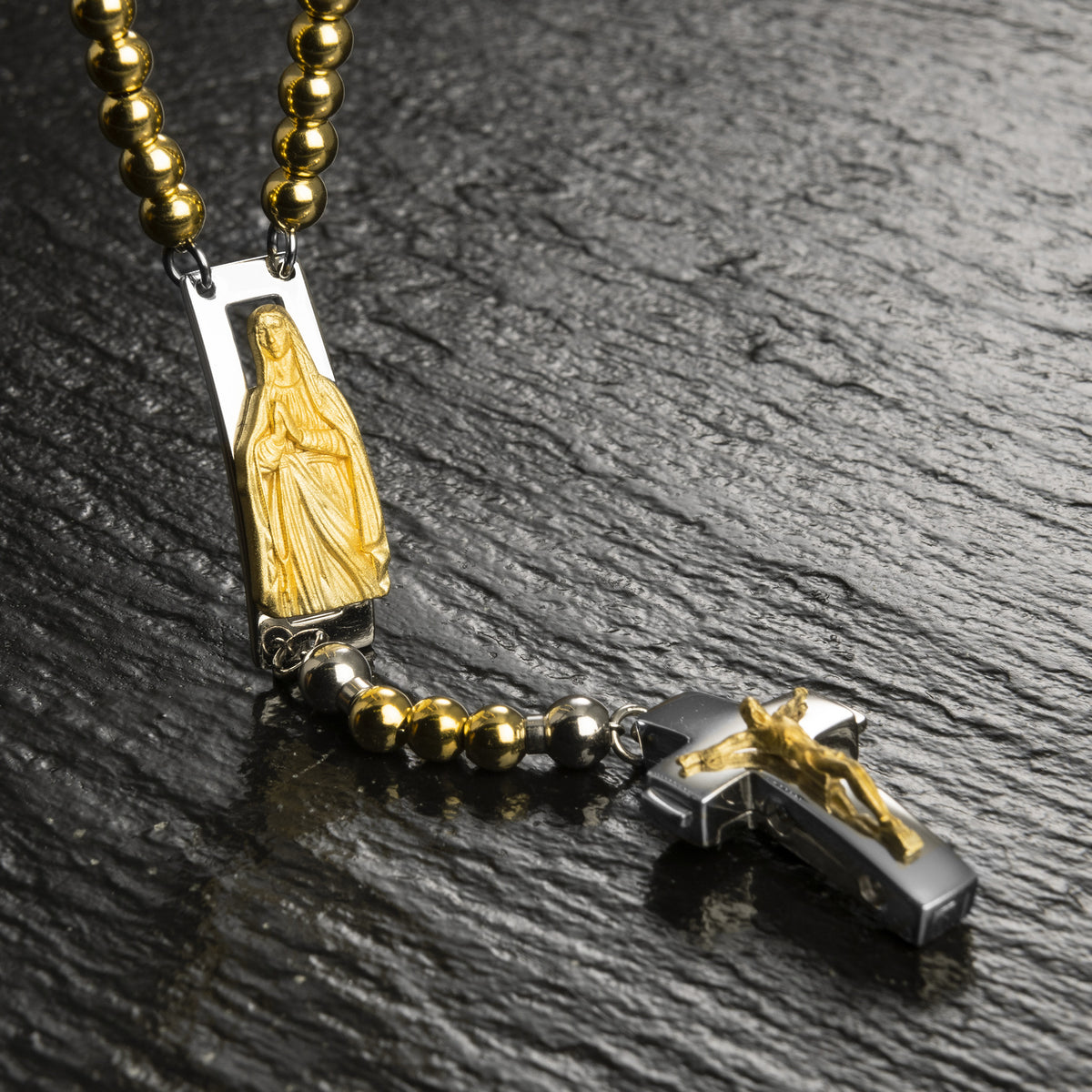 DEVOTIONAL ROSALET® - ROUND GOLD BEADS