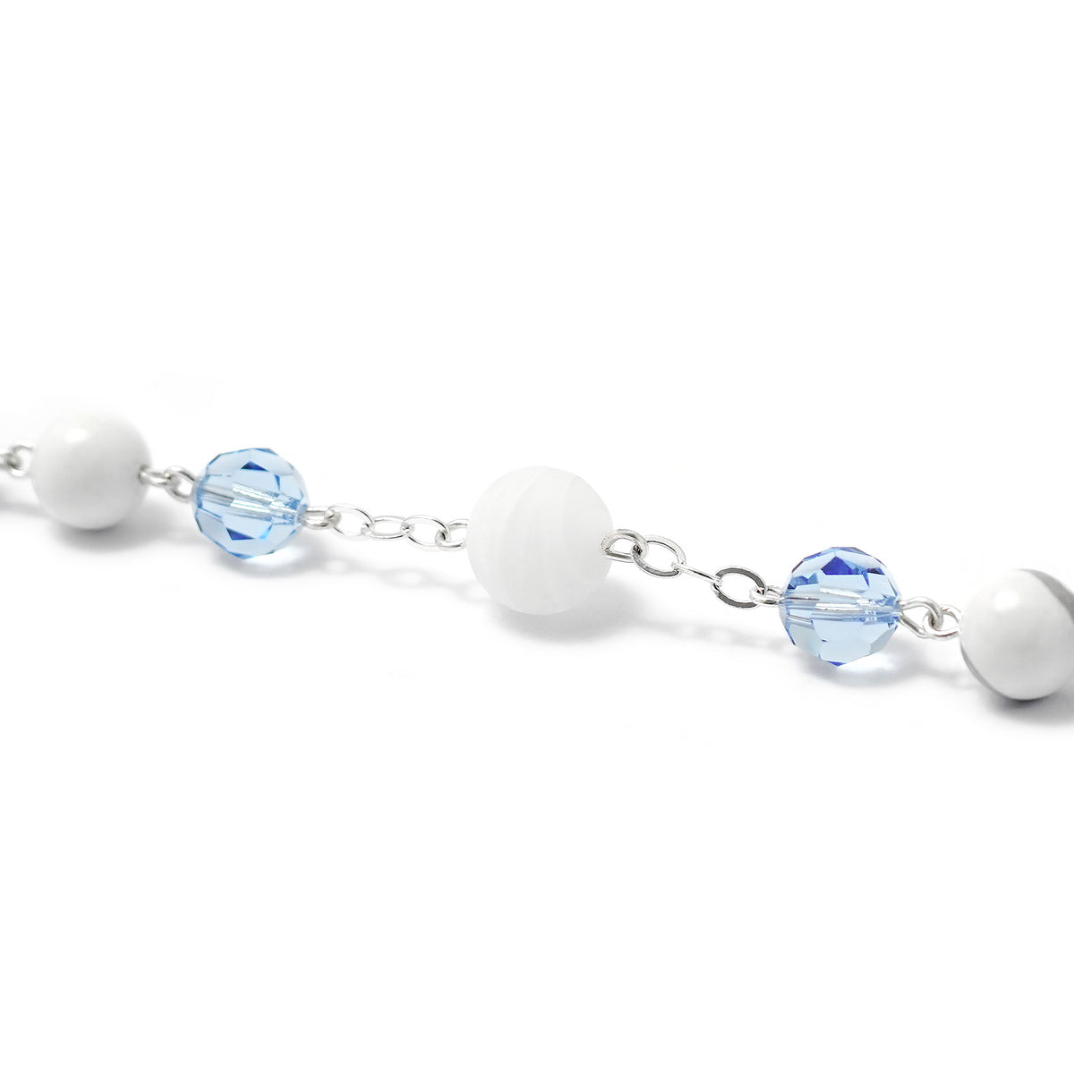 Our Lady of Fatima Rosary with Genuine Murano Beads &amp; Crystal