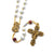 Saint Therese of Lisieux Gold Rosary with Aulite & Tiger’s Eye beads