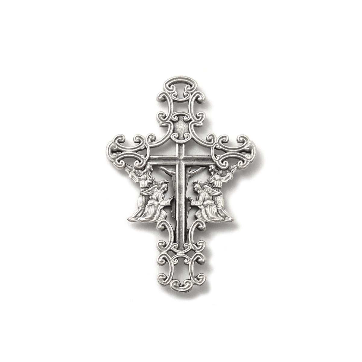 Back of centerpiece featuring Host and inscription “Who is like God?