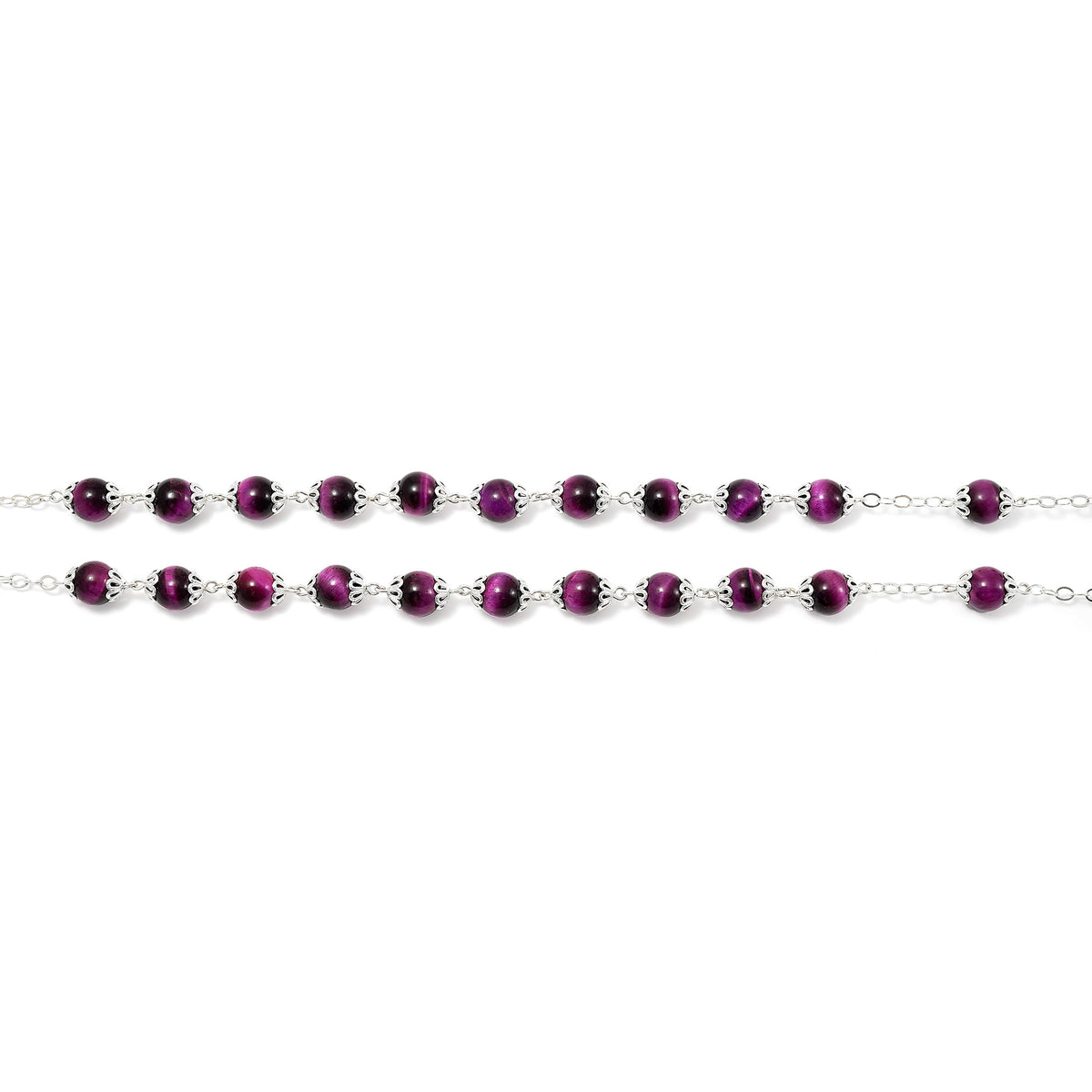 Lourdes Virgo Maria Roses Violet Tiger’s Eye Rosary