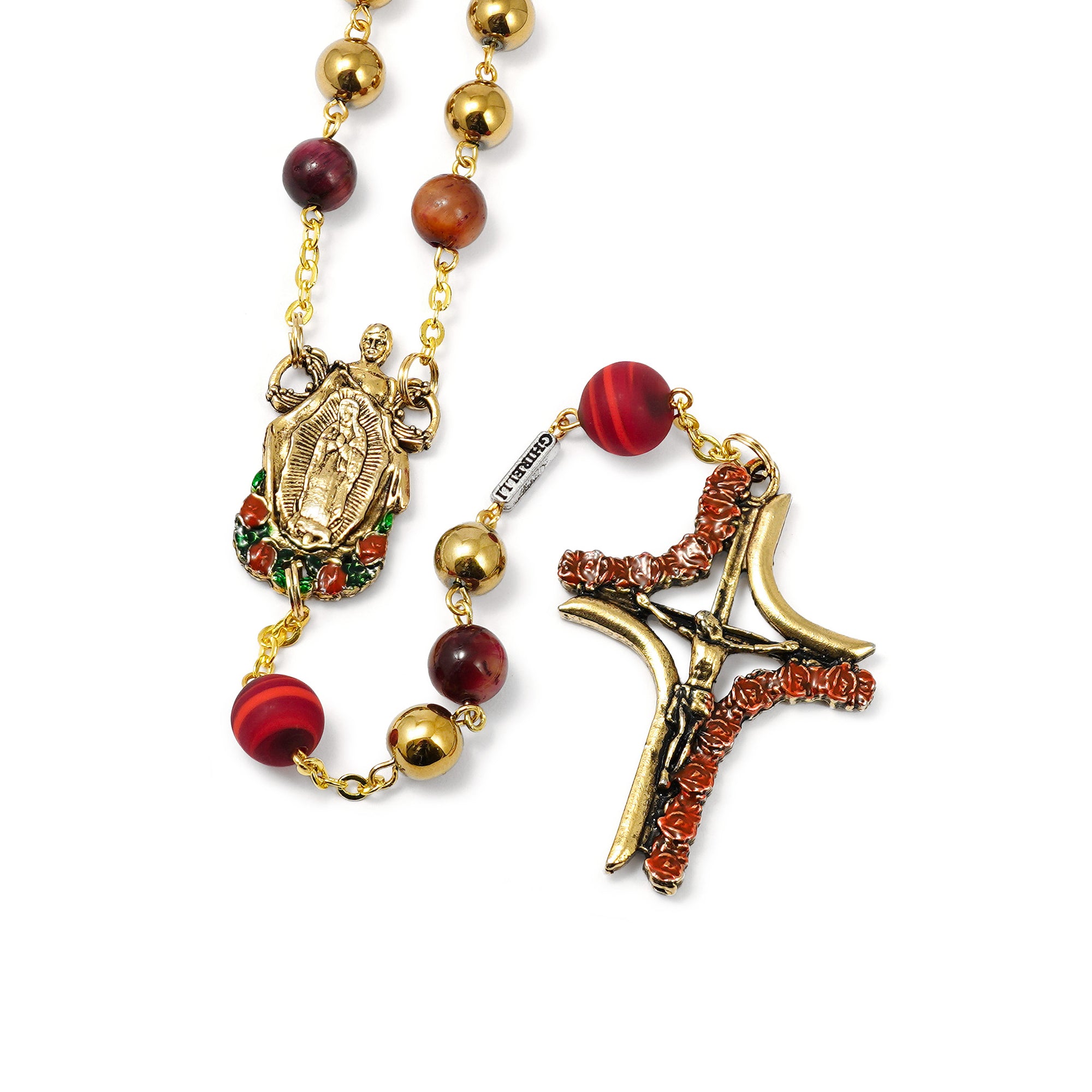 Our Lady of Guadalupe & Saint Juan Diego Rosary with Murano Glass & Hematite