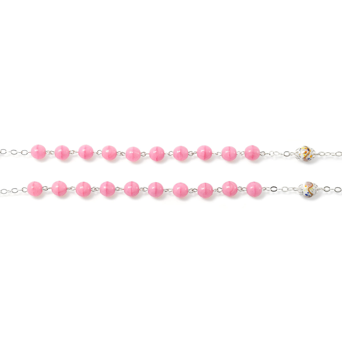 Mary&#39;s Motherly Love Collection Pink &amp; Silver Rosary