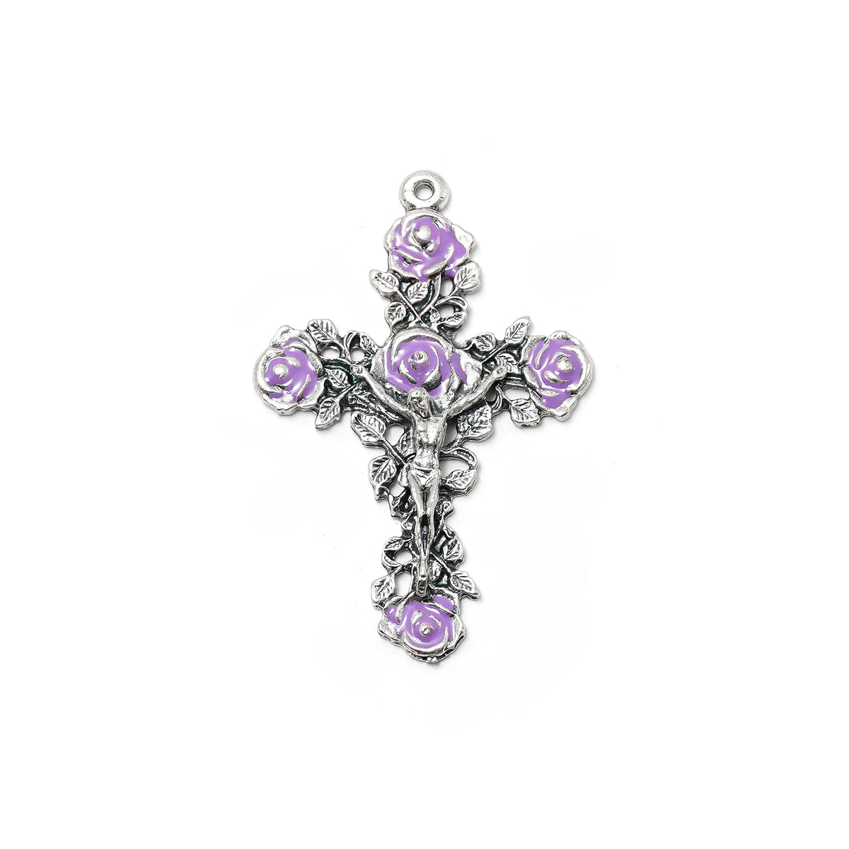 Madonna Roses &amp; Lilac Murano Rosary