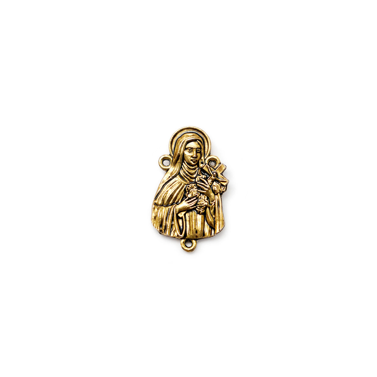 Saint Therese of Lisieux Gold Rosary with Aulite &amp; Tiger’s Eye beads