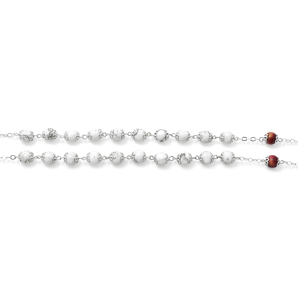 Lourdes Roses &amp; Saint Bernadette Pearl, Silver &amp; Enameled Rosary