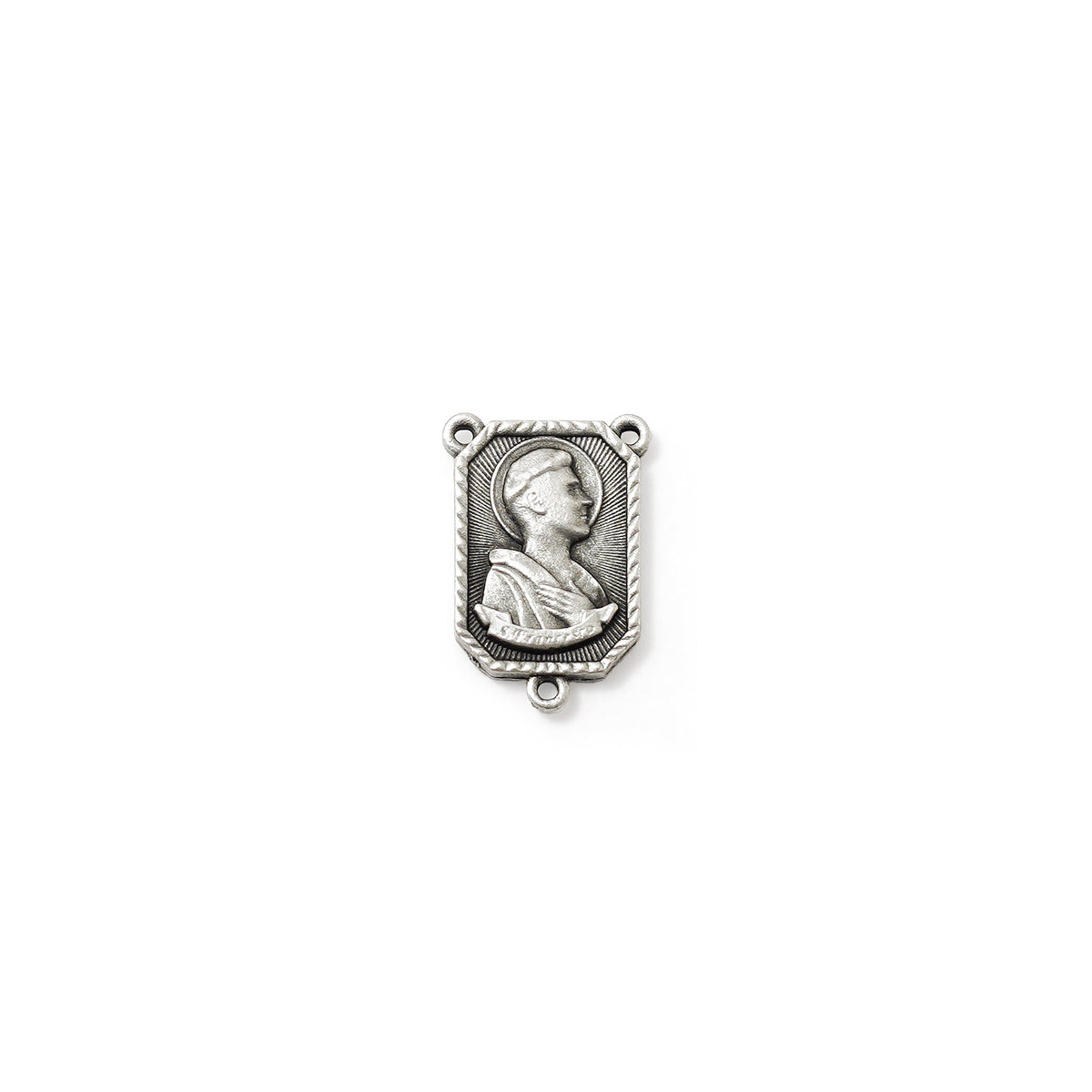 Saint Francis and Saint Clare of Assisi Rosary Black Wood &amp; Silver