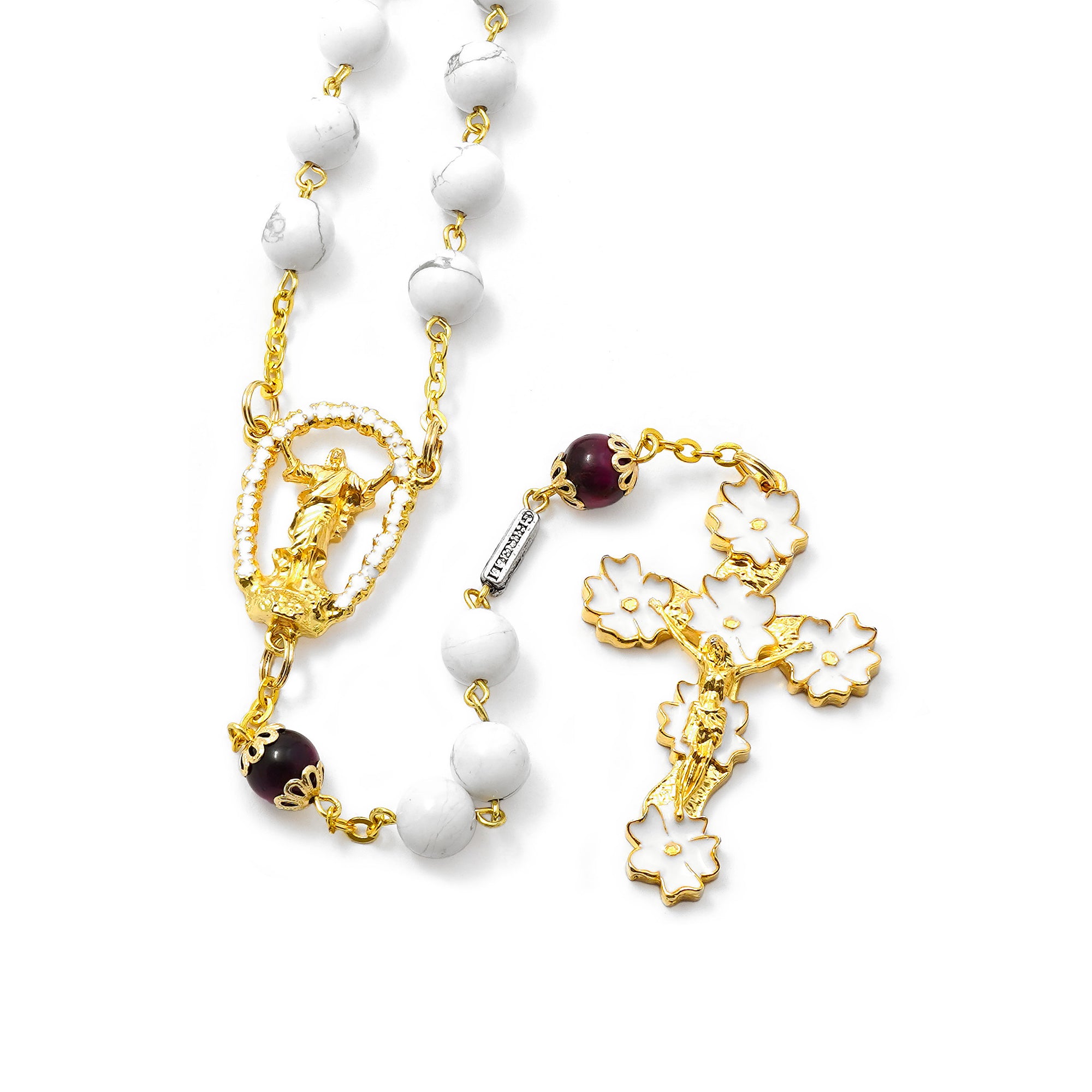 Holy Easter Aulite stones & Gold Rosary