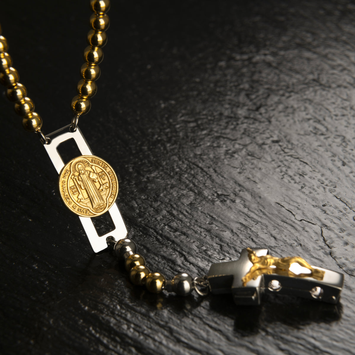 DEVOTIONAL ROSALET® - ROUND GOLD BEADS