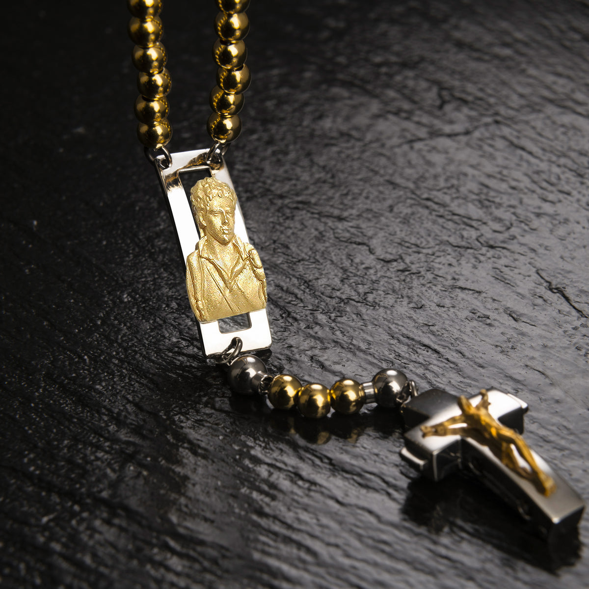 DEVOTIONAL ROSALET® - ROUND GOLD BEADS