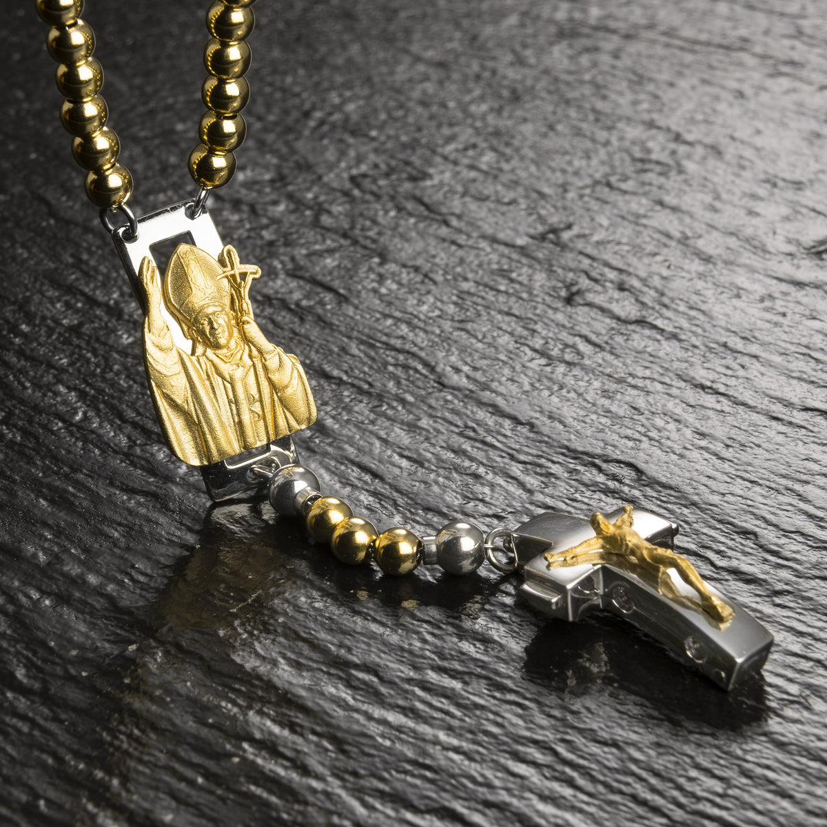 DEVOTIONAL ROSALET® - ROUND GOLD BEADS