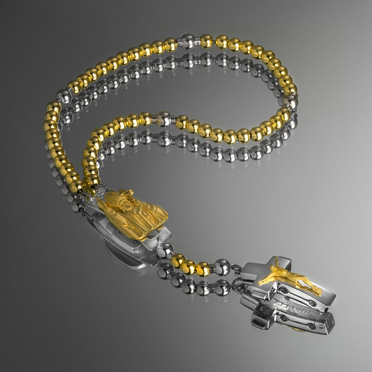 DEVOTIONAL ROSALET® - ROUND GOLD BEADS