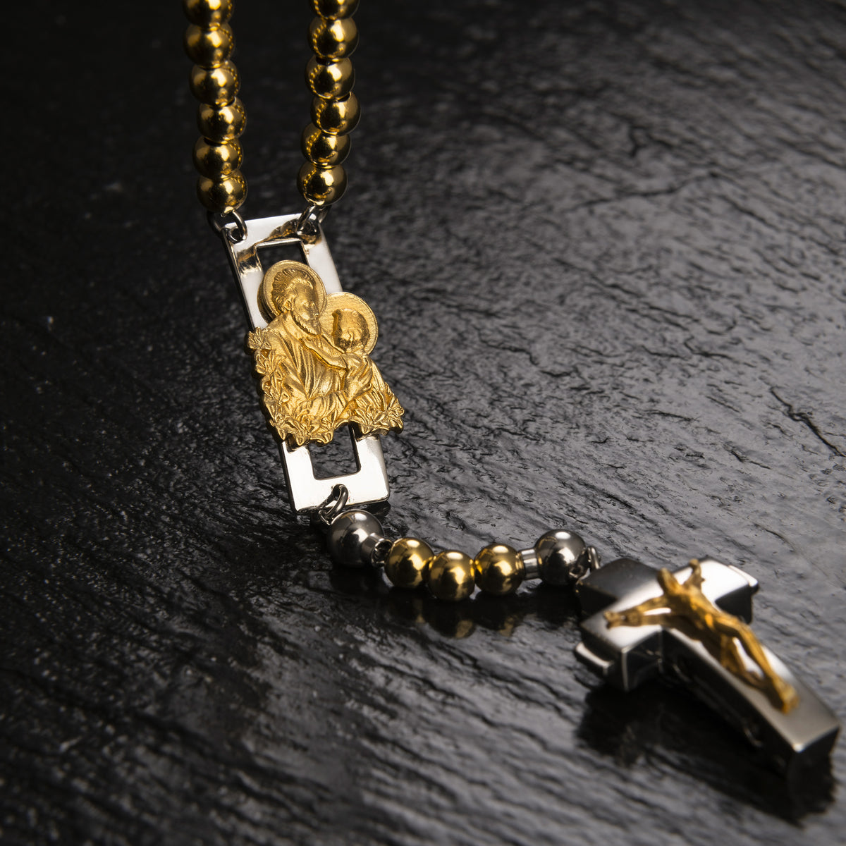 DEVOTIONAL ROSALET® - ROUND GOLD BEADS