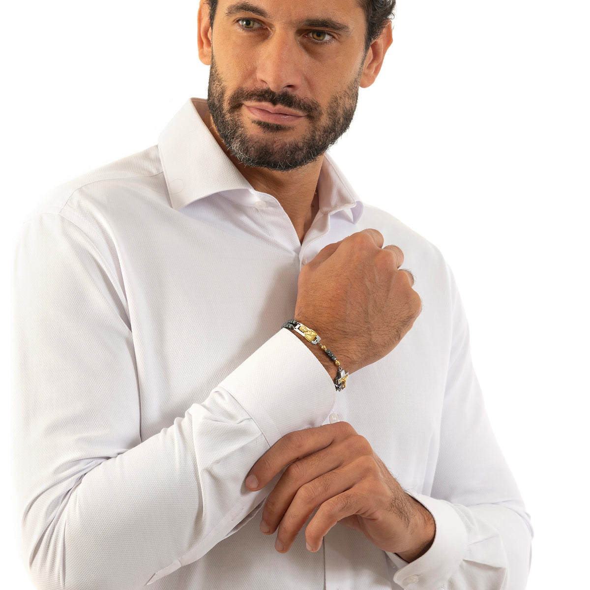 DEVOTIONAL ROSALET® - SQUARE POLISHED HEMATITE BEADS