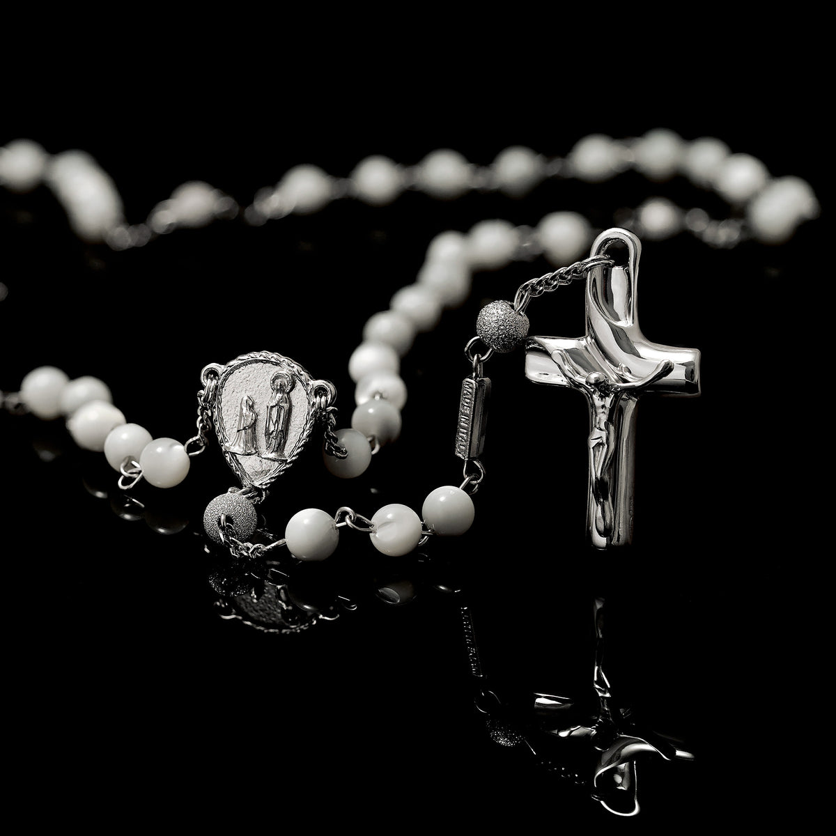 Precious Mother-of-Pearl &amp; Sterling Silver Rosary