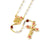 Lourdes Lily Faceted Blush, Red & Enameled Rosary