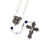 Lourdes Lily Blue Jewel & Silver Rosary