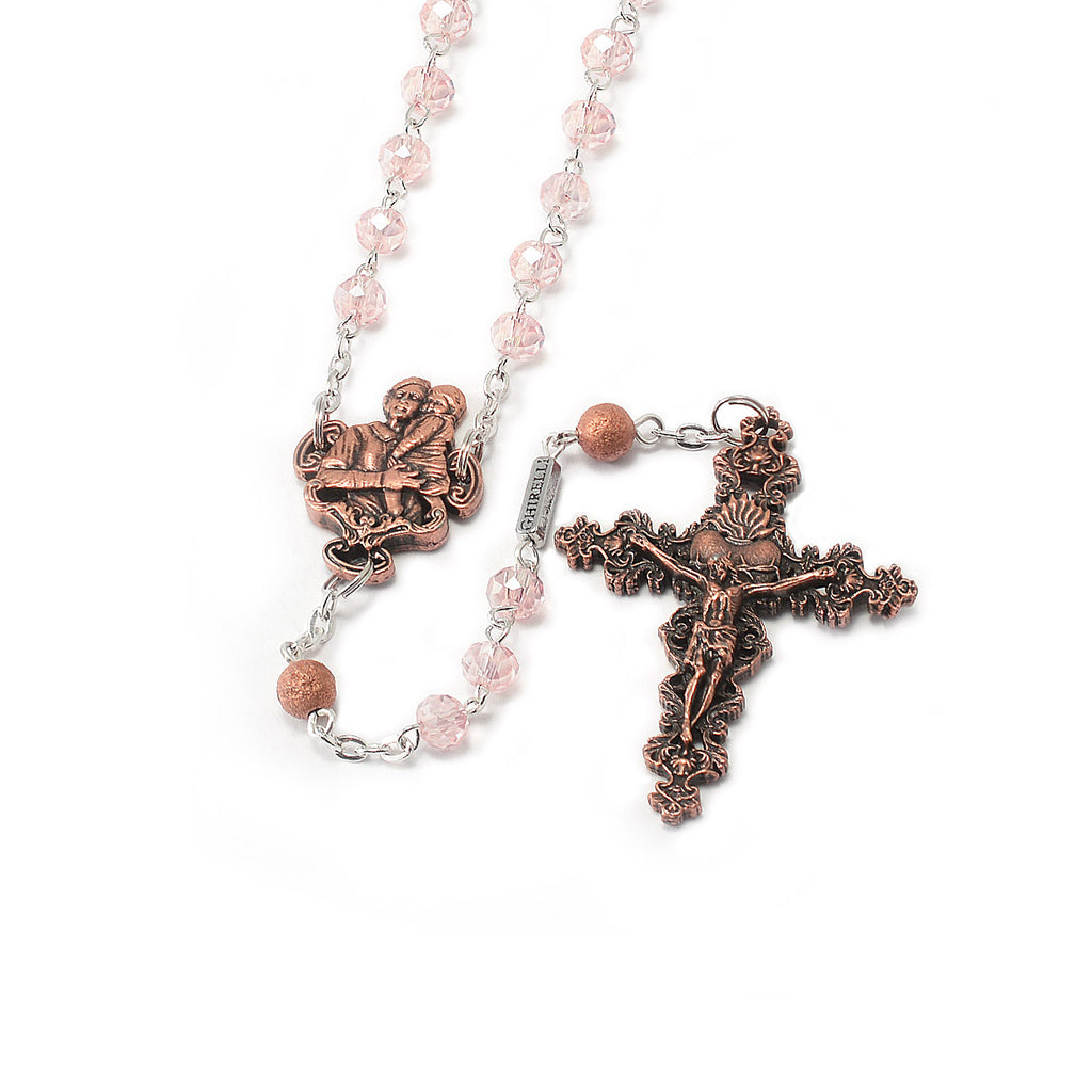 Saint Gianna Beretta Molla Rosary in Antique Copper