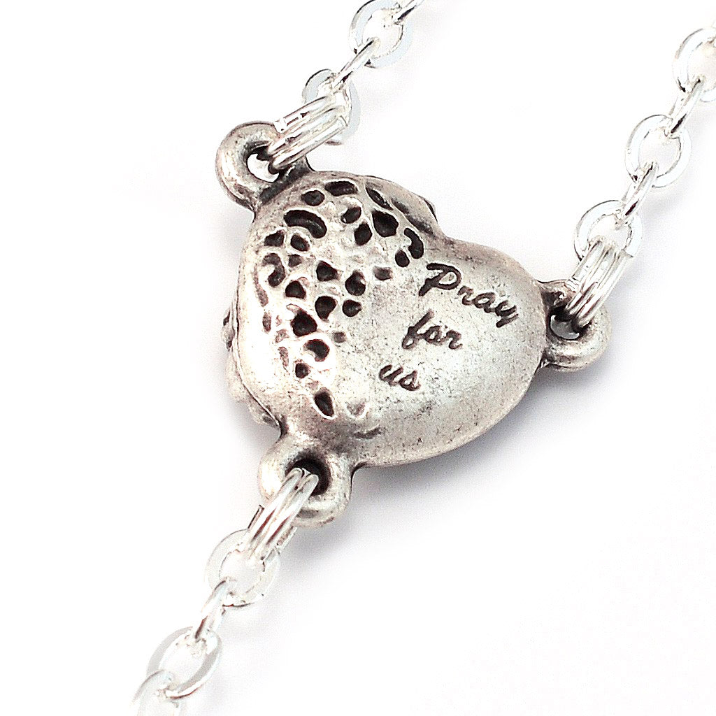 Holy Communion Pearl &amp; Silver Rosary