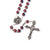 Fatima Lily Crimson & Silver Rosary
