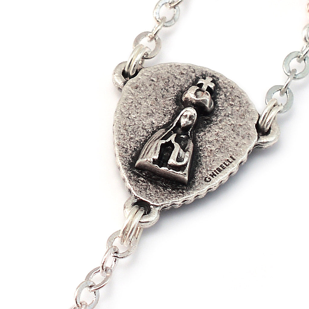 Saint Jacinta Marto Pure White &amp; Silver Rosary