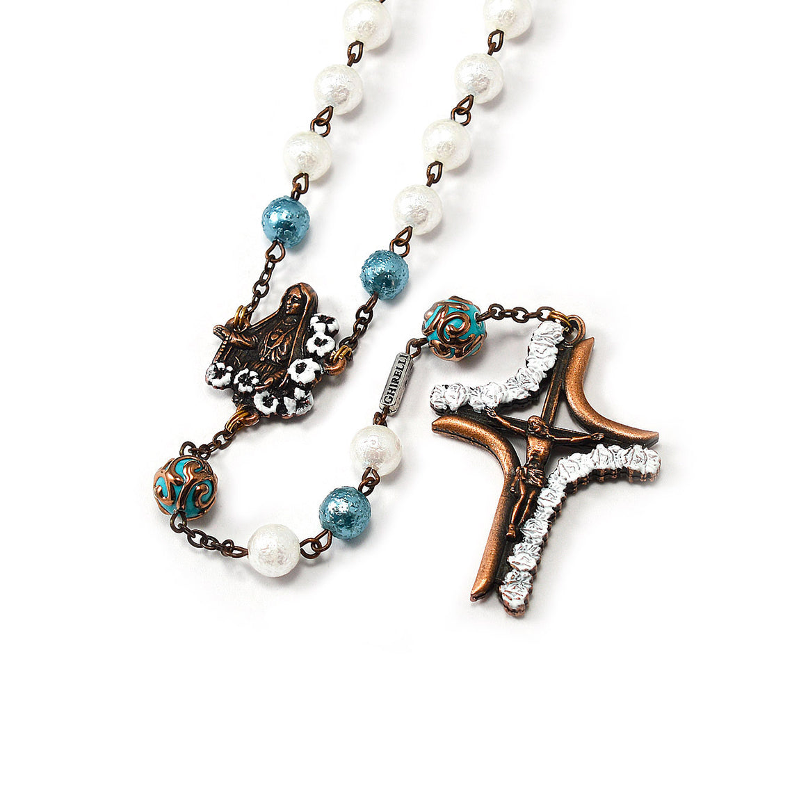Our Lady of Fatima Rosary with Lumen Glass Beads