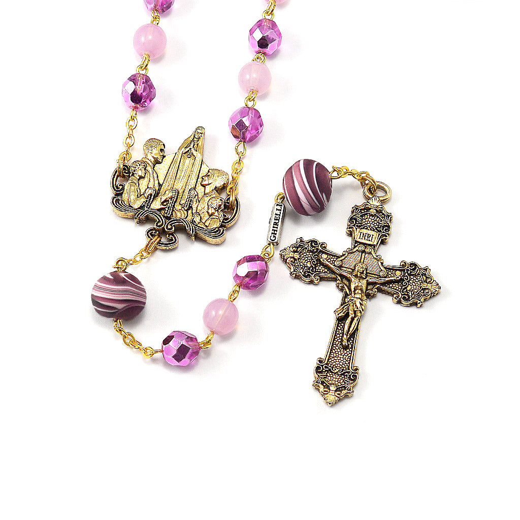 Rosaries for the Family, Pink & Purple Murano Glass