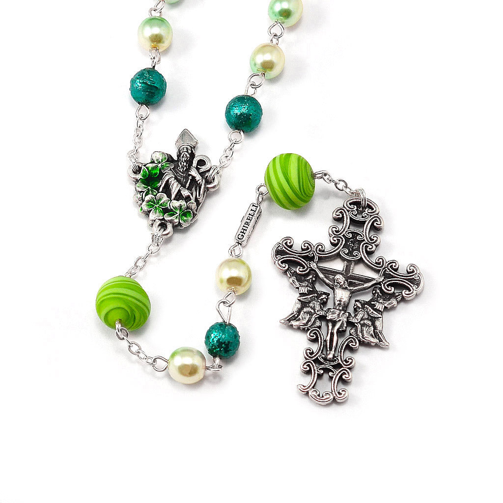 Saint Patrick Rosary in Murano Glass &amp; Silver