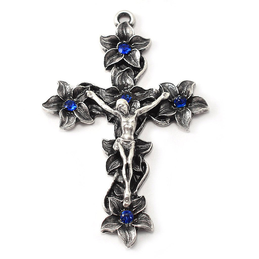 Saint Anthony Rosary in Antique Silver and Murano Glass Beads by Ghirelli