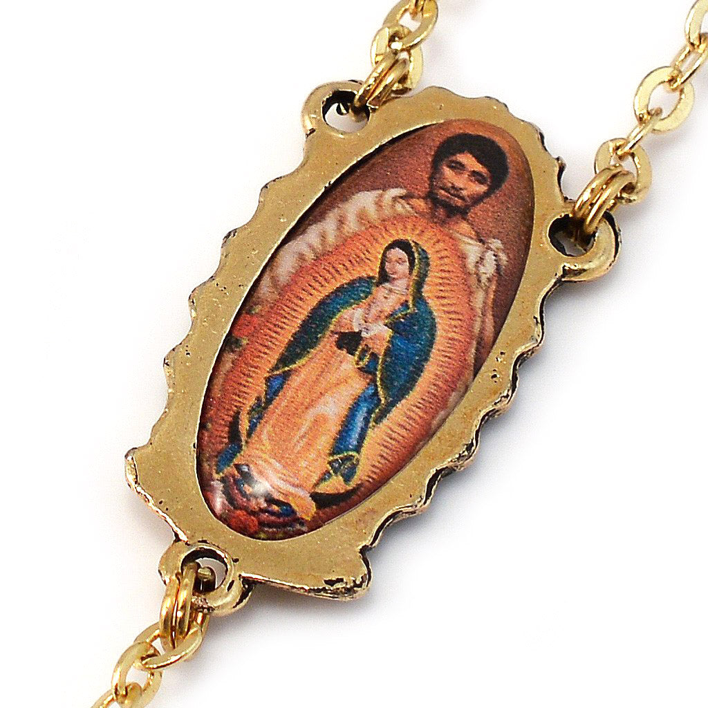 Our Lady of Guadalupe Rosary, Blue &amp; Gold