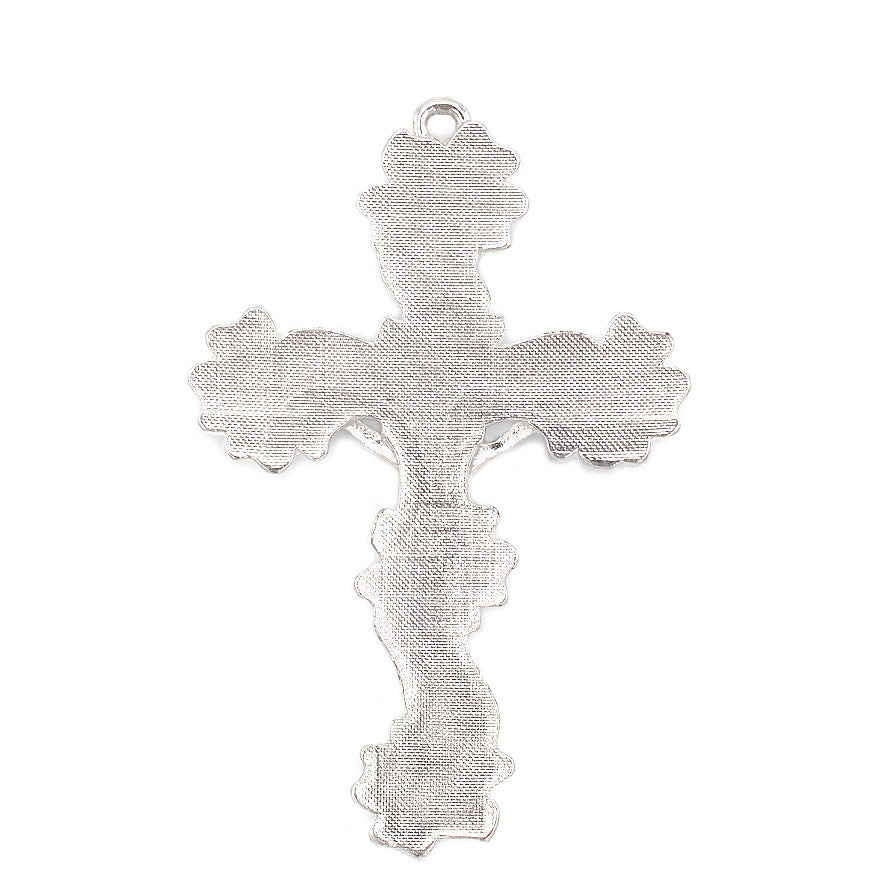 Lourdes Lily Sky Blue &amp; Silver Floral Rosary