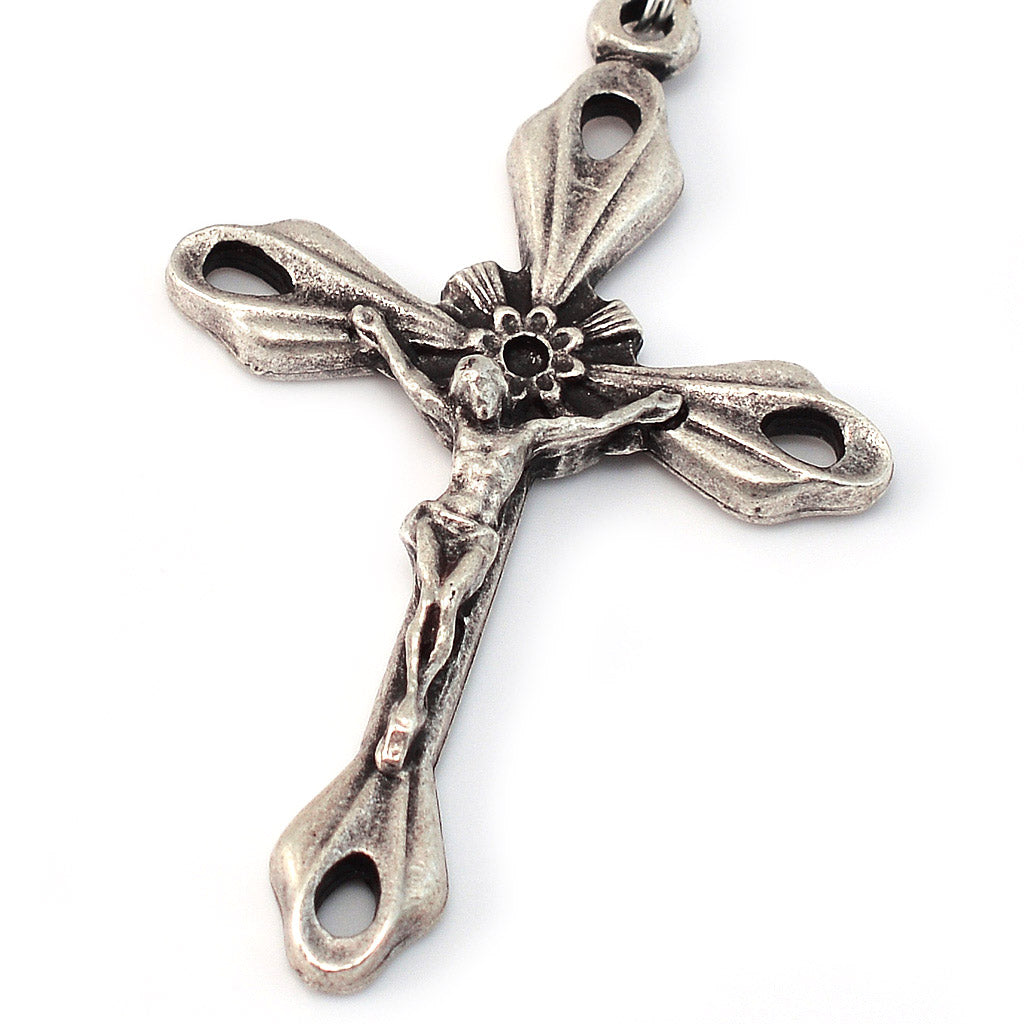 Fatima Lily Pearl &amp; Silver Rosary
