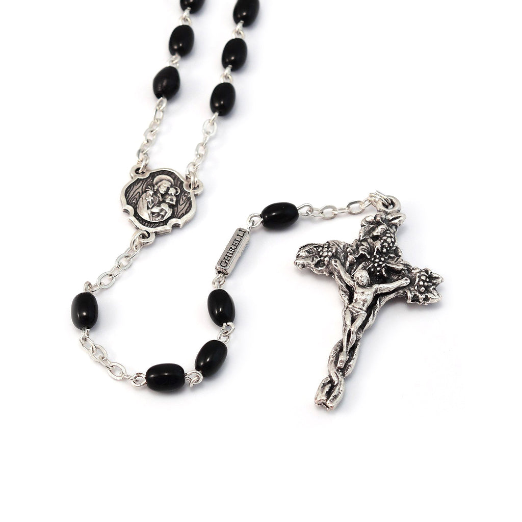 Saint Joseph Black & Silver Rosary