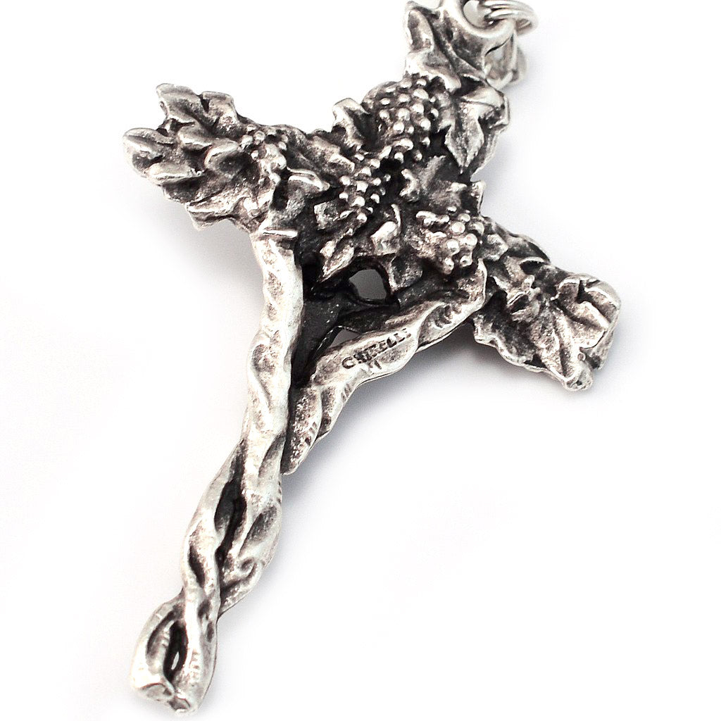 Holy Communion Vine &amp; Branches White &amp; Silver Rosary