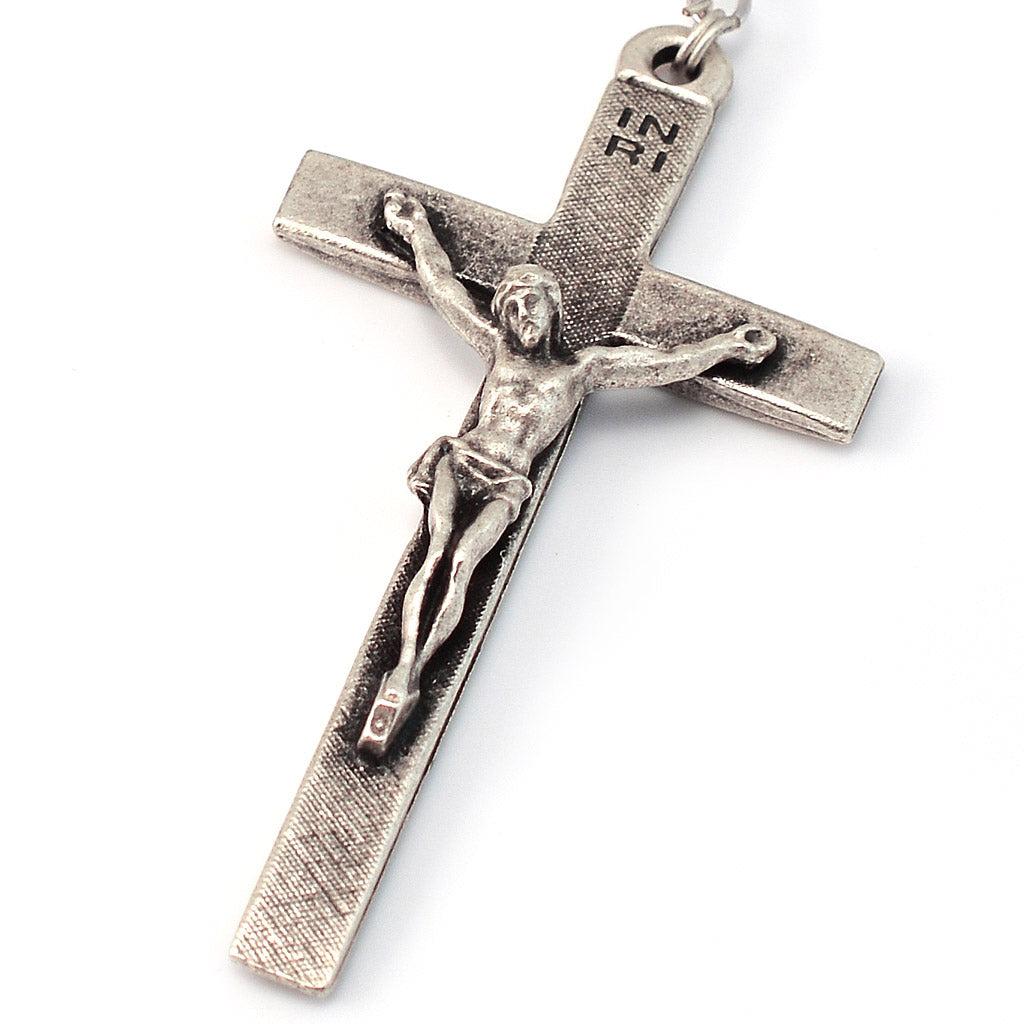 Saint Francis and Saint Clare of Assisi Rosary Black Wood &amp; Silver