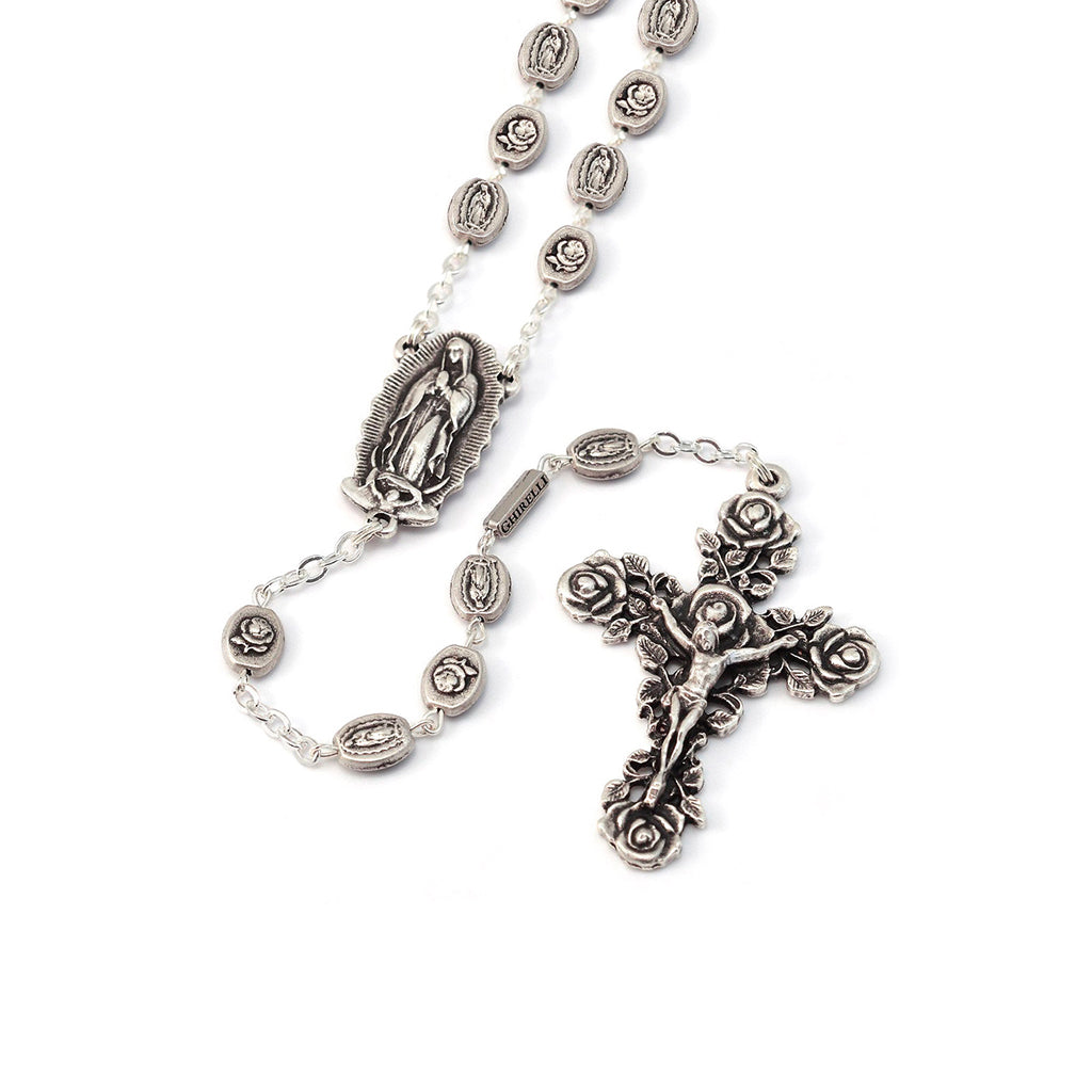 Our Lady of Guadalupe Rosary, Silver - Ghirelli Rosaries