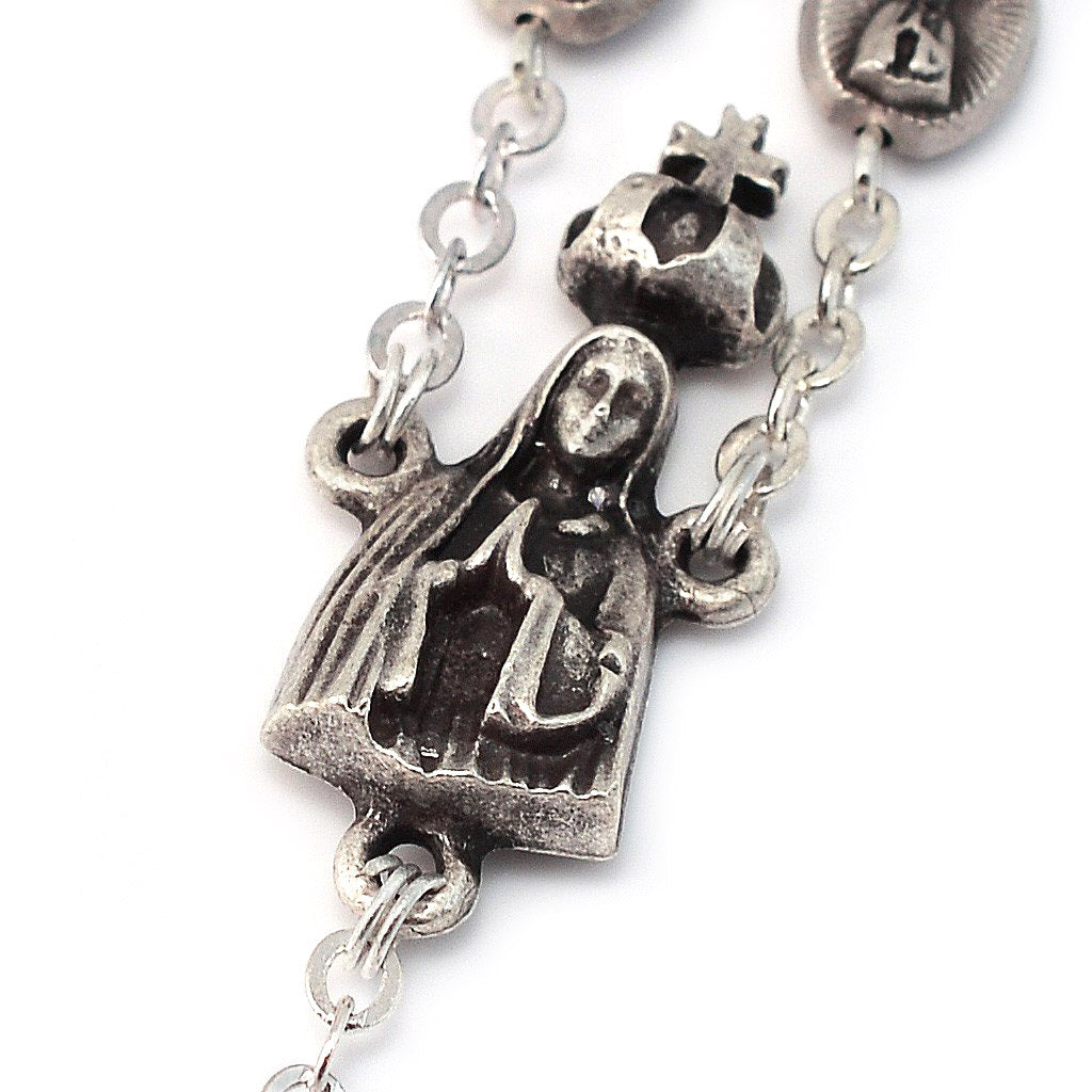 Fatima Crown of Roses Silver Rosary