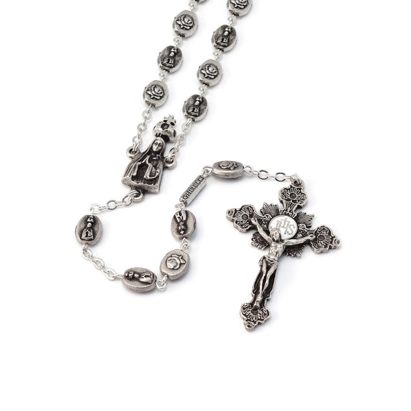 Fatima Crown of Roses Silver Rosary Ghirelli USA INC