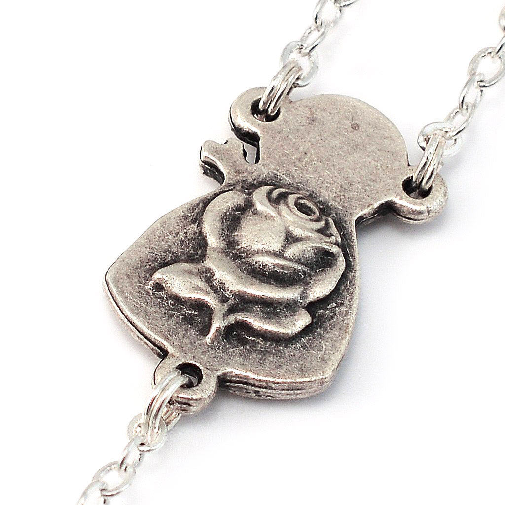 Saint Therese of Lisieux Roses Silver Rosary