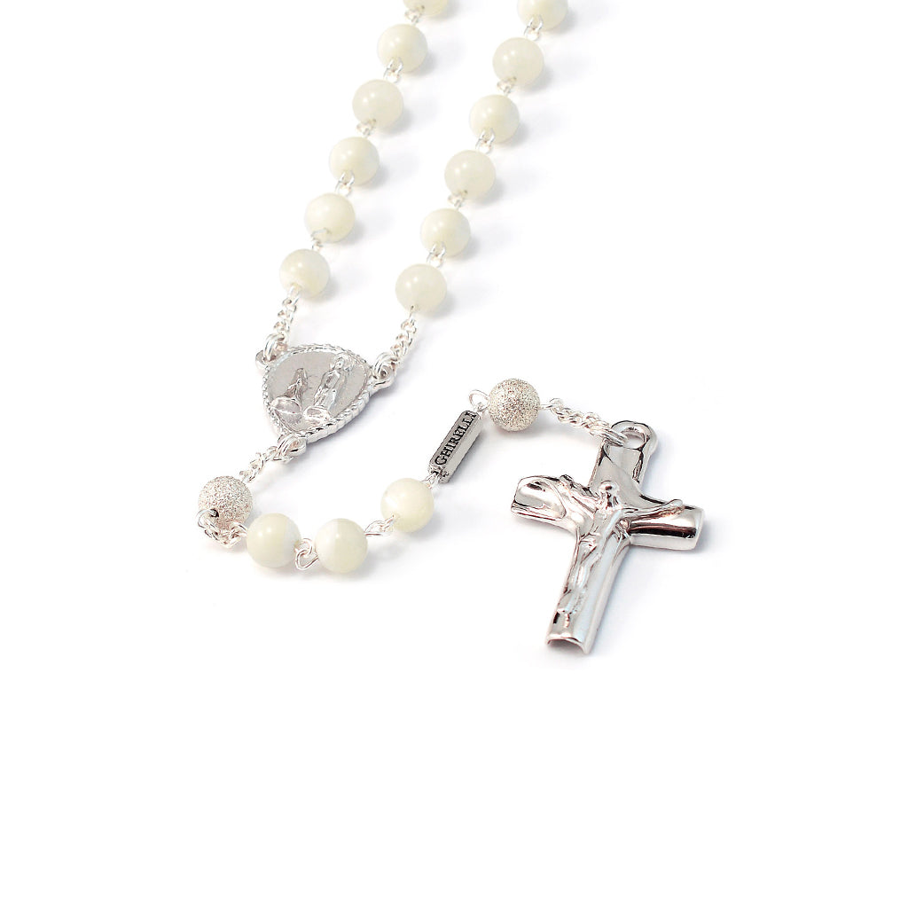 Precious Mother-of-Pearl & Sterling Silver Rosary