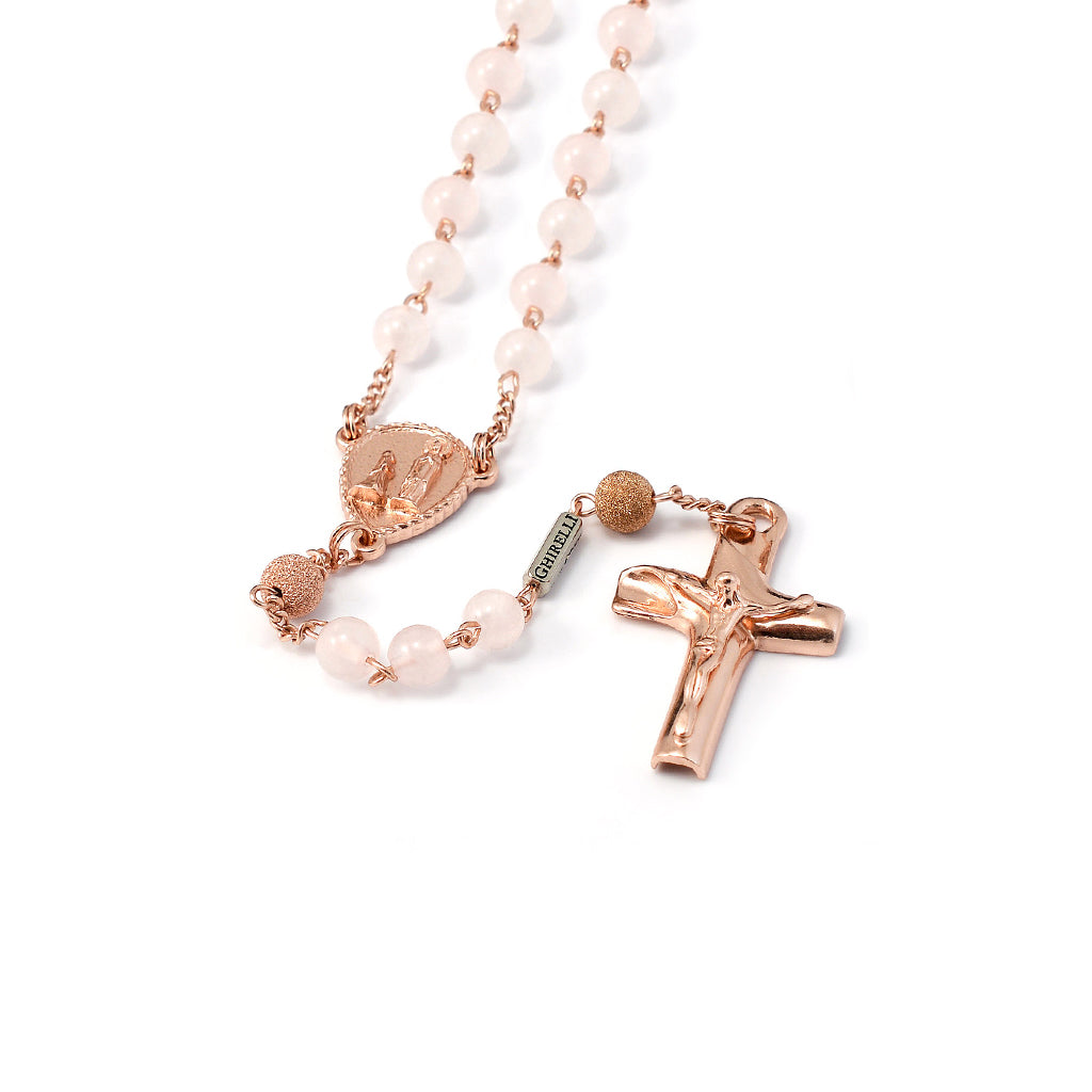 Precious Rose Quartz & Rose Gold Rosary