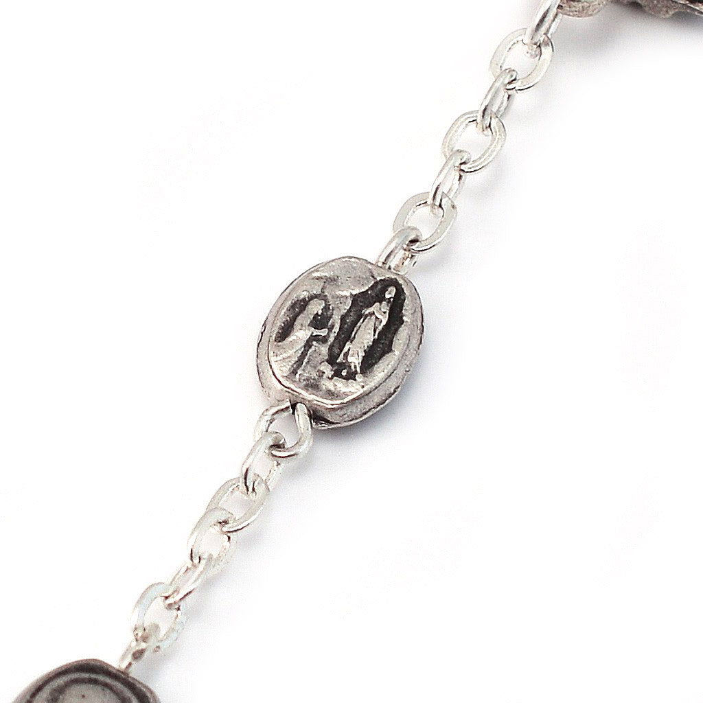 Lourdes Grotto Silver Rosary