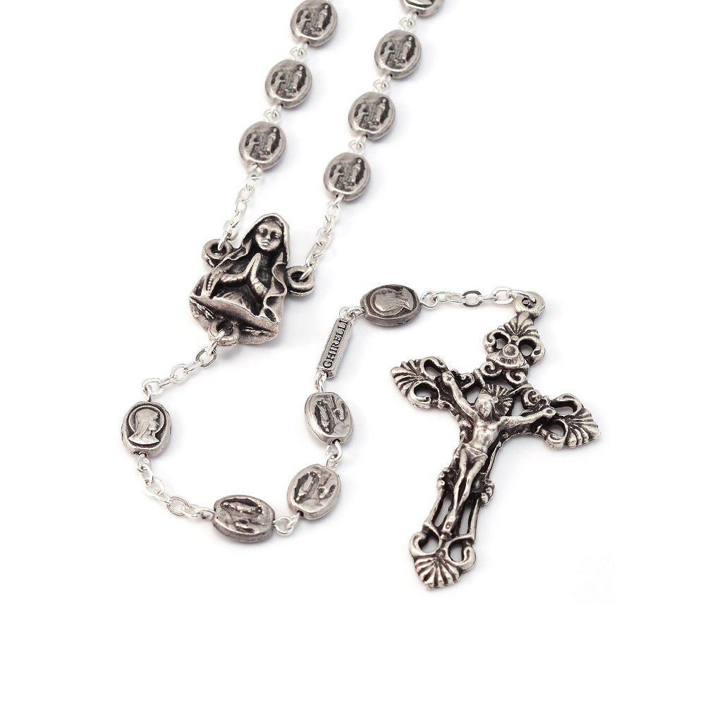 Lourdes Grotto Silver Rosary