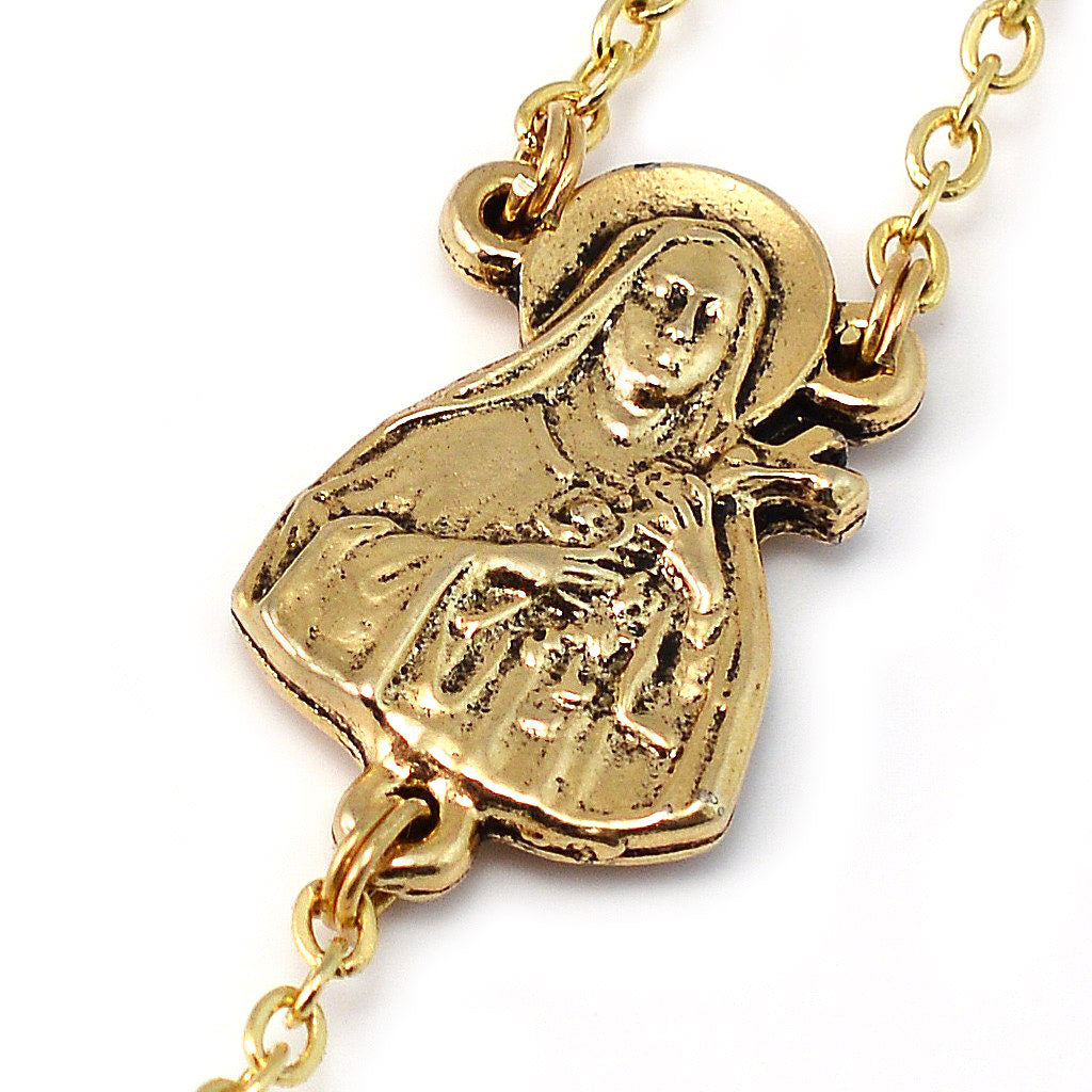 Saint Therese of Lisieux Gold Rosary