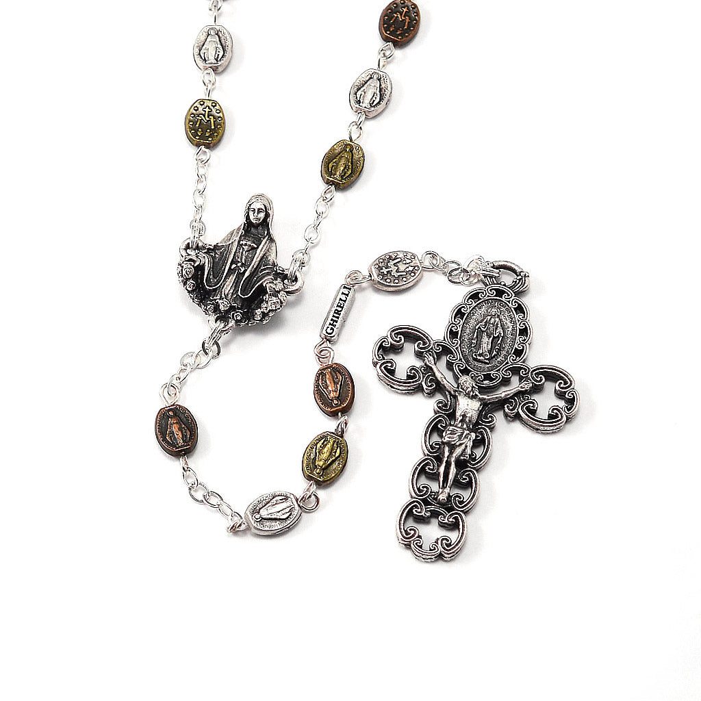 Miraculous Medal Rosary with Metal Beads