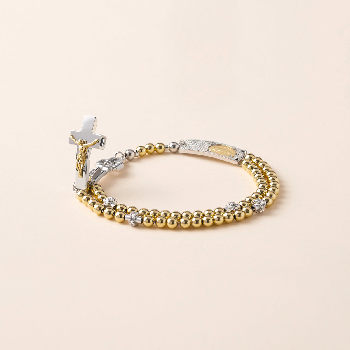 Sterling silver rosary bracelet by Ghirelli with handcrafted beads