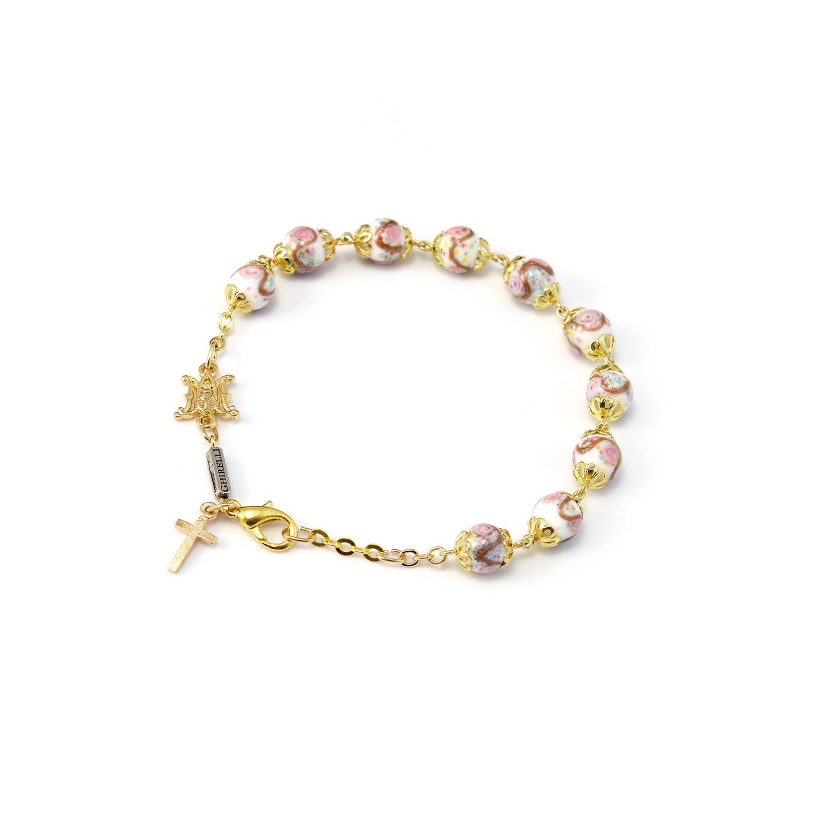 14k solid gold rosary bracelet