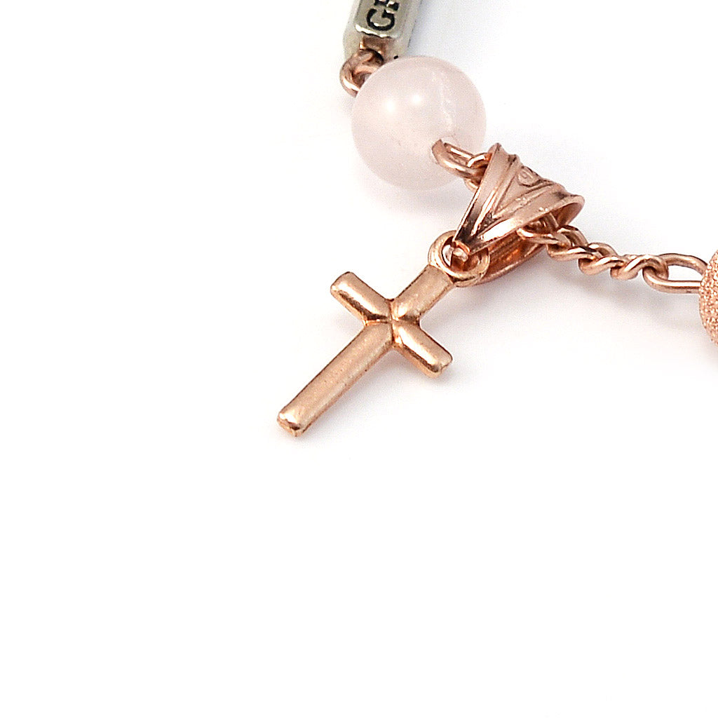 Precious Sterling Silver Rose Quartz Bracelet