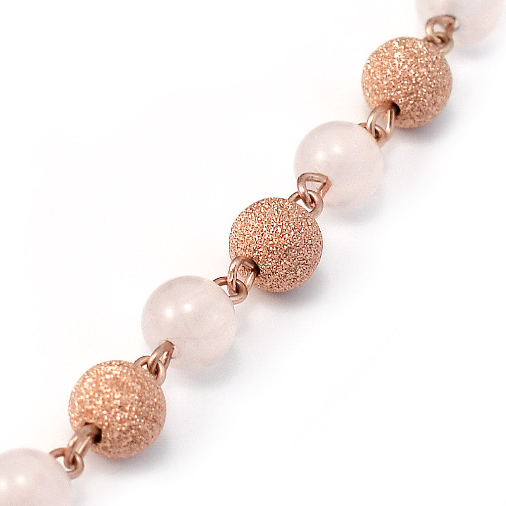 Precious Sterling Silver Rose Quartz Bracelet