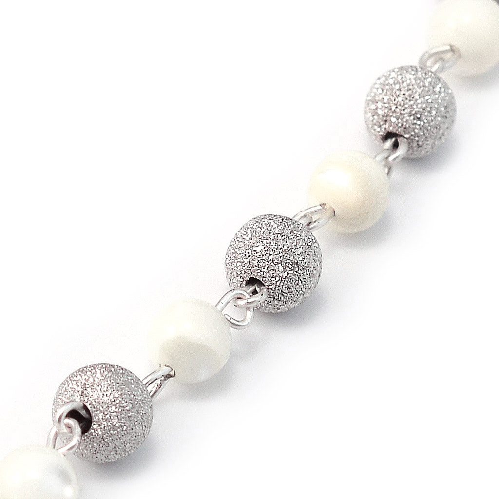 Precious Sterling Silver Mother-of-Pearl Bracelet